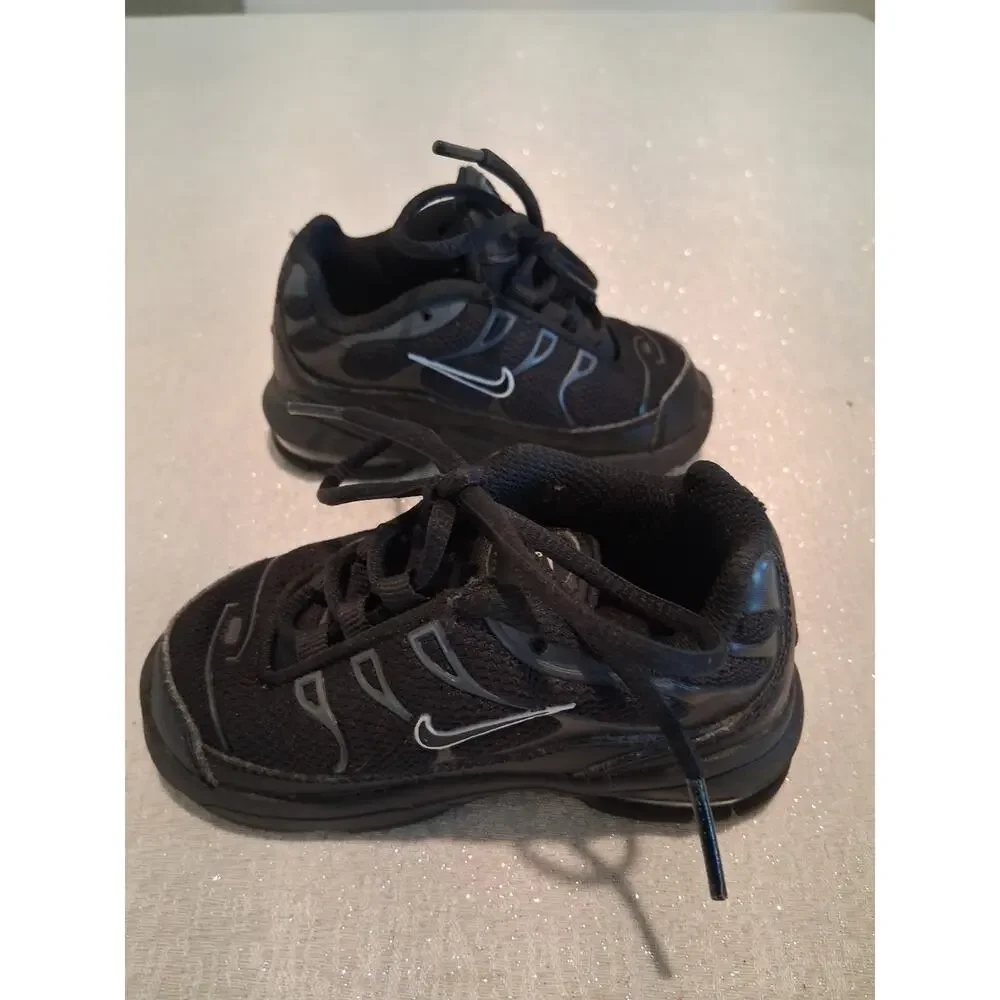 Nike Air Max Plus TD Black Pure Platinum 314730-053 Toddler Size 6C NO INSOLES